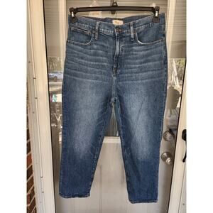 Madewell Womens Size 32 Medium Wash Classic Straight Leg Blue Denim Jeans